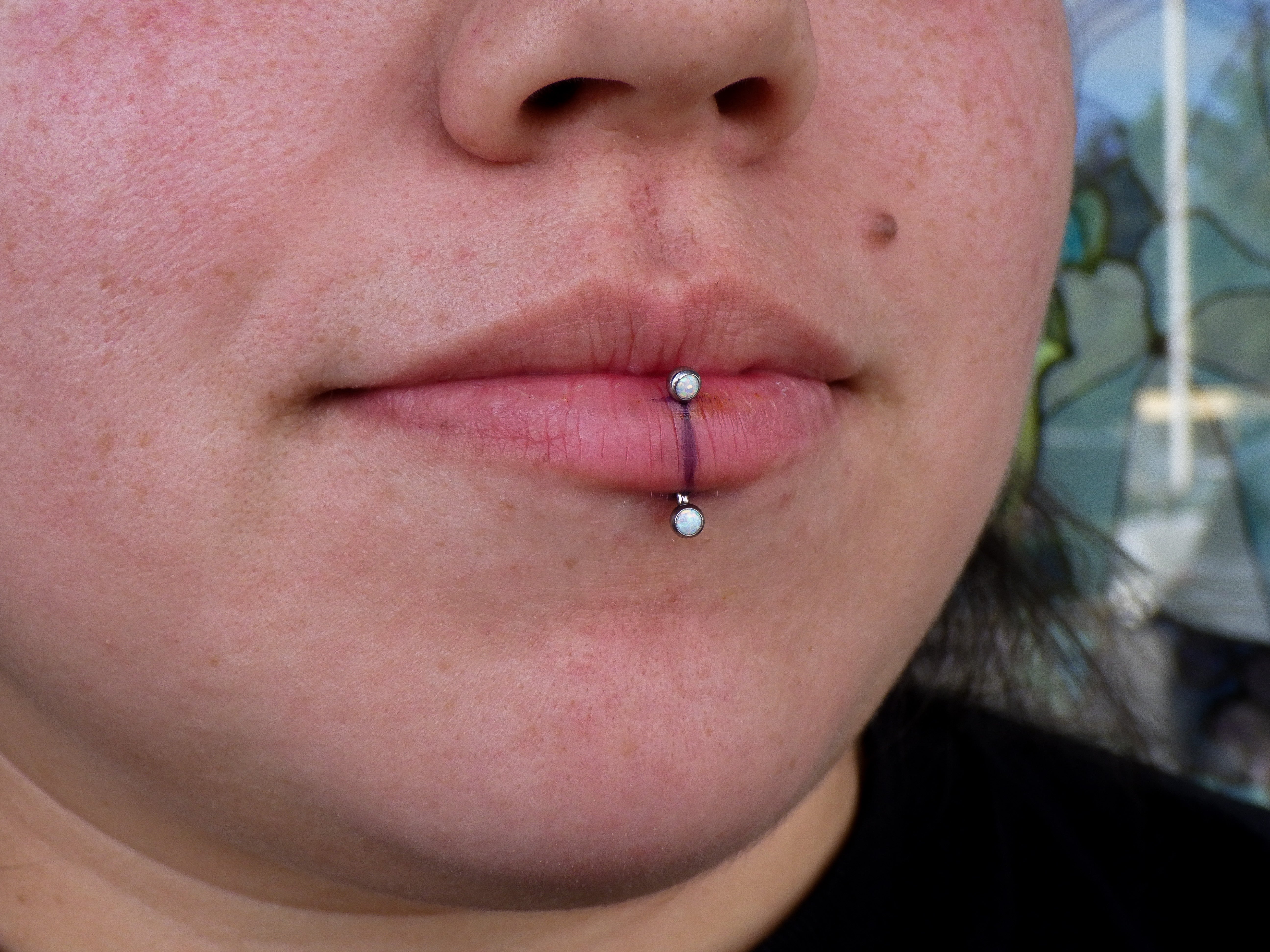 Vertical Labret Piercing