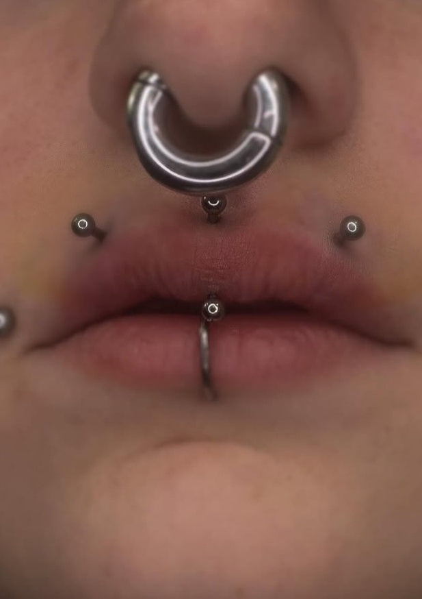 Vertical Philtrum Piercing