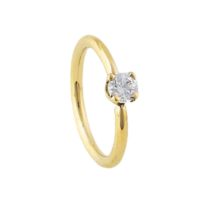 Gold fixed gem ring