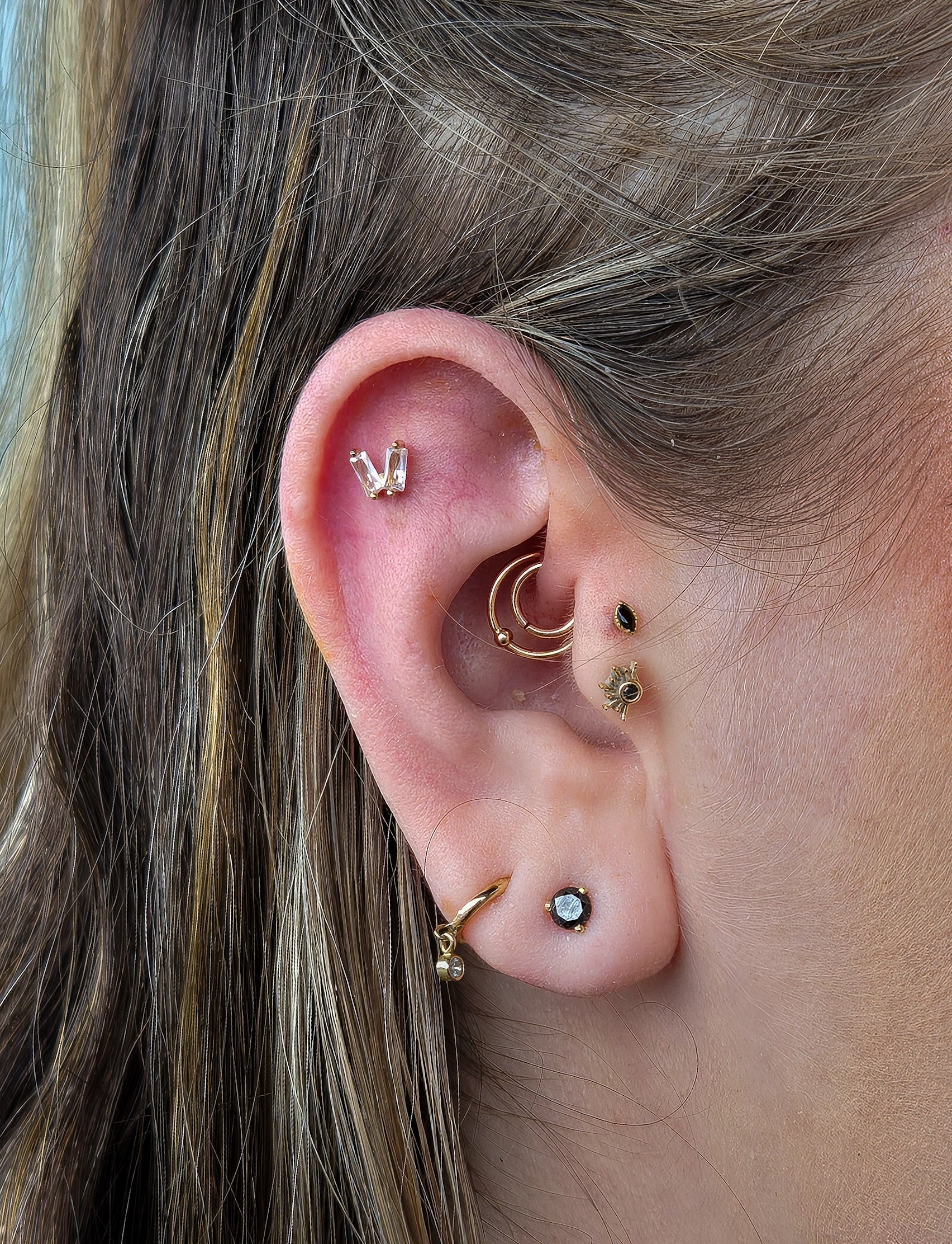Multiple Various Ear Piercings