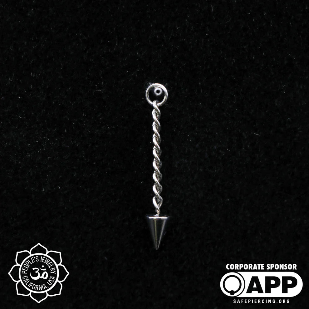 titanium spike chain dangle