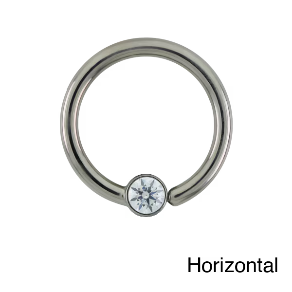 Titanium fixed gem ring