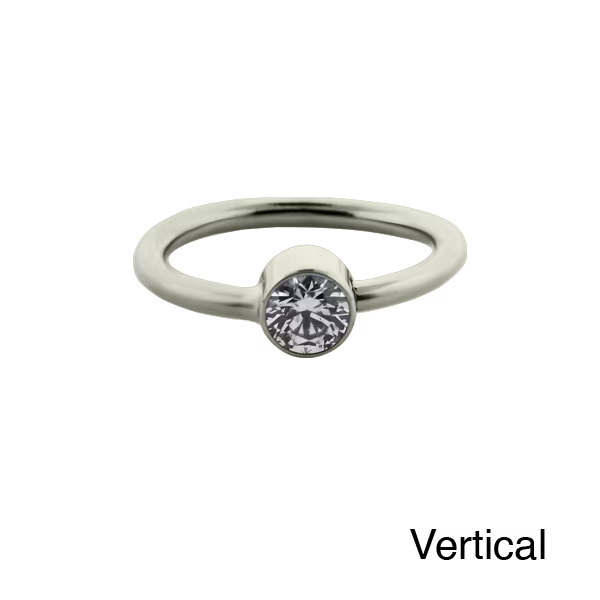 Titanium fixed gem ring