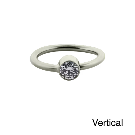 Titanium fixed gem ring