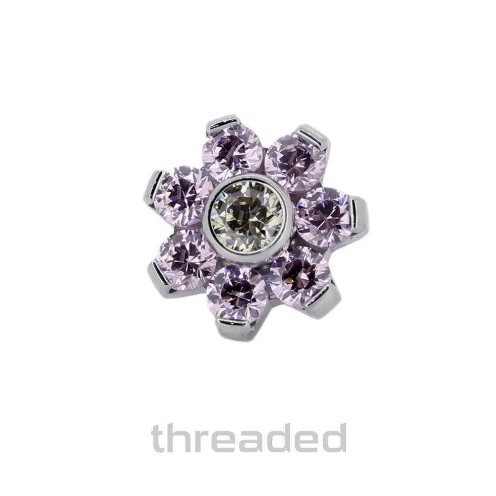 Threaded titanium flower
