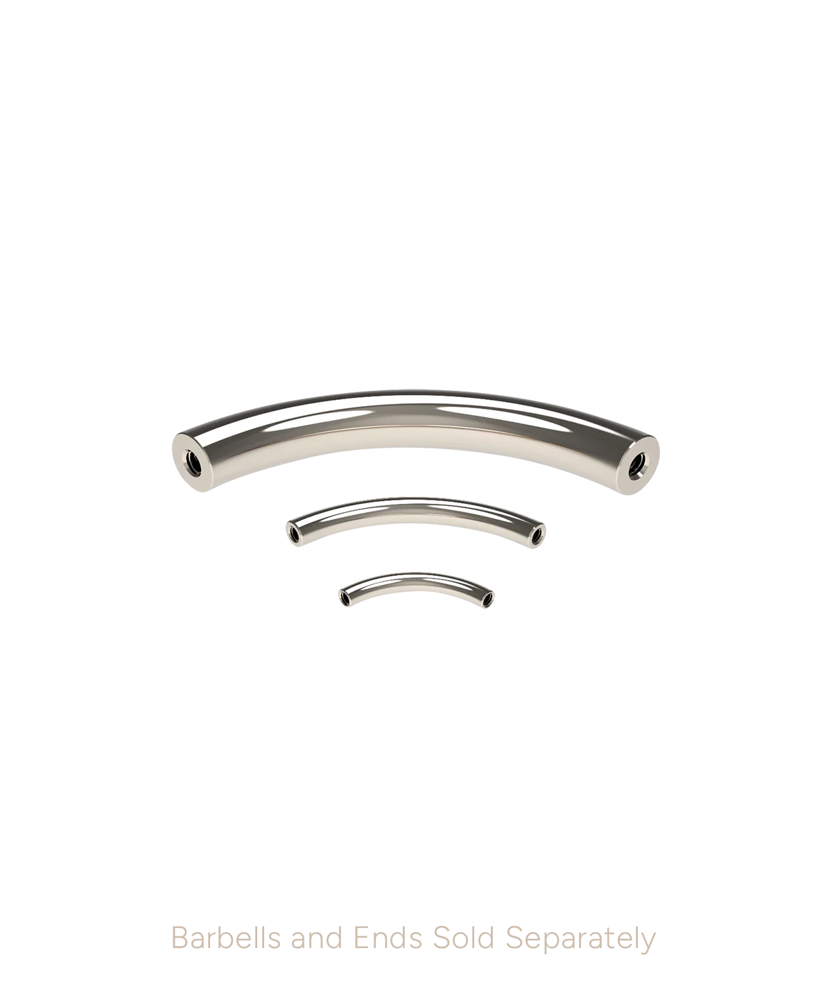 Titanium threaded curved barbell